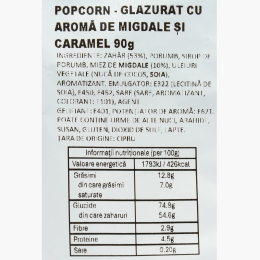 Popcorn glazurat cu migdale și caramel 90g