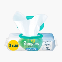Șervețele umede Harmonie Aqua, 3 pachete x 48 buc, 144 buc, 0% plastic