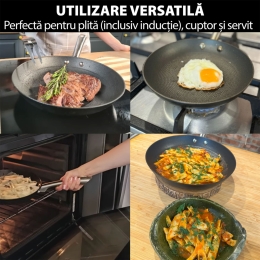 Tigaie de fontă ușoară, tip fagure, 28cm