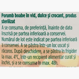 Porumb boabe dulce și crocant, 670g