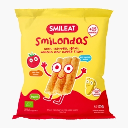 Chipsuri eco din porumb, năut, linte, roșii și brânză Smilondas, +15 luni, 25g