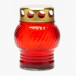 Candelă din sticlă, roșu - 10 ore