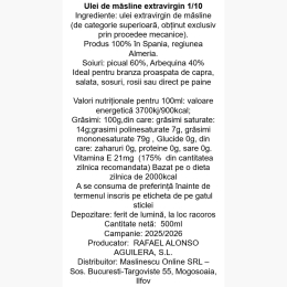 Măslinescu - Novello - Ulei de măsline extravirgin eco, filtrat, 1/10, 500ml