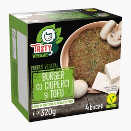 Burger vegan cu ciuperci si tofu, 4x80g