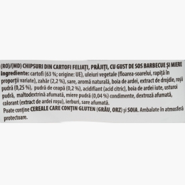Chipsuri din cartofi cu gust de sos barbecue și miere 125g