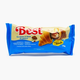 Croissant cu cacao si alune de pădure, cu maia, 75g