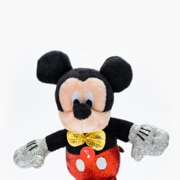 Jucărie de pluș, Beanie Babies Disney Mickey cu sclipici și sunete, 20cm