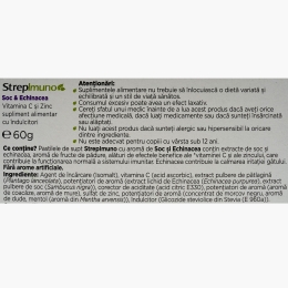 Strepimuno cu soc și echinacea, fără zahăr, 24 pastile