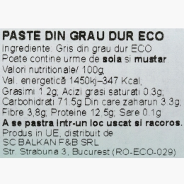 Paste spaghetti eco din grâu dur 500g