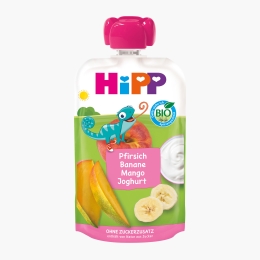 Piure eco de piersici, banane, mango și iaurt, +1 an, 100g