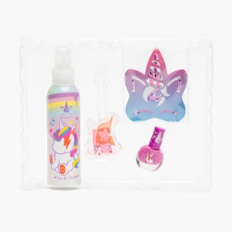 Set cadou copii: parfum 150ml + lac unghii 8ml + balsam buze 5ml + accesorii