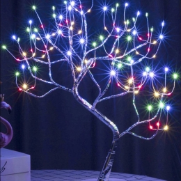 Decorațiune luminoasă arbore cu baterii + USB, 108 LED-uri, multicolor