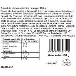 Creveți în ulei cu usturoi și pătrunjel 100g