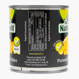Porumb dulce și crocant, fără zahăr, 212ml