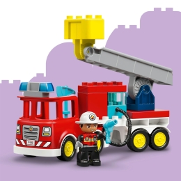 Camion de pompieri cu furtun și pompier, 10473 Duplo, 28 piese, +2 ani