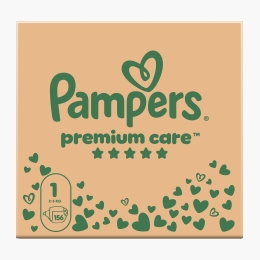 Scutece Premium Care XXL Box nou-născut, mărimea 1, 2-5kg, 156 buc