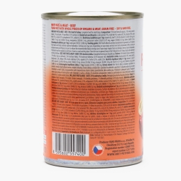 Hrană completă pentru câini adulți, cu pate și bucăți de carne, cu vită, 400g