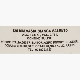 Vin alb sec 125 Malvasia Bianca Salento, 12.5%, 750ml
