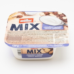 Iaurt Mix Chantilly și napolitane cu ciocolată 130g