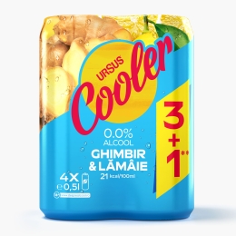 Bere fără alcool ghimbir și lămâie 4x500ml (3+1)