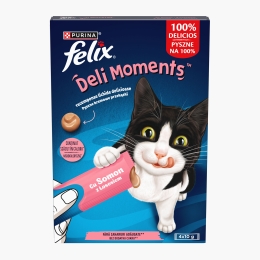 Recompense lichide pentru pisici, cu somon Deli Moments 4x10g