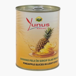Ananas felii în sirop slab îndulcit 565g