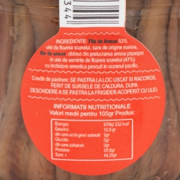 File de anșoa în ulei de semințe de floarea-soarelui 230g
