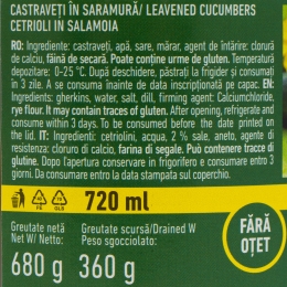 Castraveți în saramură 720ml