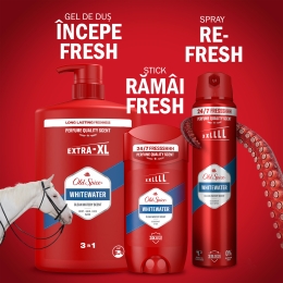 Gel de duș și șampon 3 în 1 pentru corp, păr și față Whitewater 1000ml