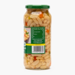 Fasole albă fiartă cu legume 540g