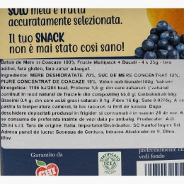 Baton de mere și coacăze 100% fructe 100g