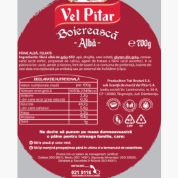 Pâine albă, feliată 700g