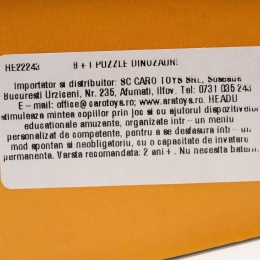 8+1 Puzzle-Dinozauri 2+ ani