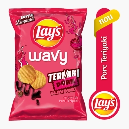 Chipsuri ondulate din cartofi cu gust de porc teriyaki, Wavy 115g