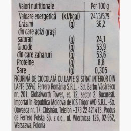 Figurină de ciocolată în formă de Moș Craciun 55g