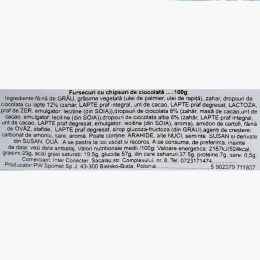 Fursecuri-cookies cu trei tipuri de ciocolată, 100g