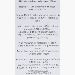 Măslinescu - Ulei de măsline extravirgin aromatizat cu busuioc 100ml