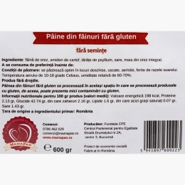 Pâine din făinuri fără gluten 600g