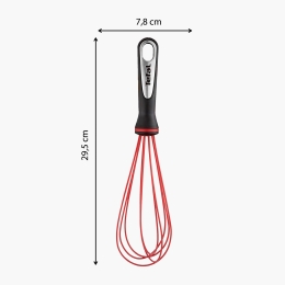 Tel Ingenio, 36cm, inox, inel de protecție din silicon, negru/roșu