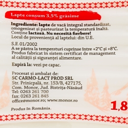 Lapte consum 3.5% grăsime 1.8l