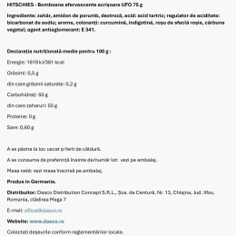 Bomboane efervescente acrișoare UFO, 75g