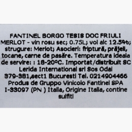 Vin roșu sec Borgo Tesis Merlot, 12.5%, 750ml