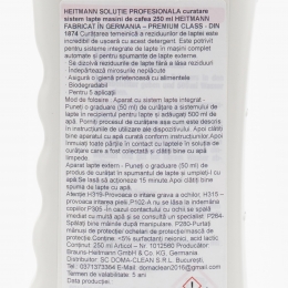 Soluție curățare sistem lapte mașini de cafea 250ml