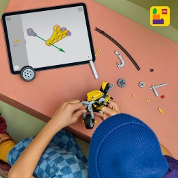 Motocicletă galbenă, 4222 Technic, 151 piese, +7 ani