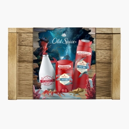 Set cadou Comoară (deodorant stick Deep Sea 50ml, gel de duș 250ml, loțiune după ras Captain 100ml)