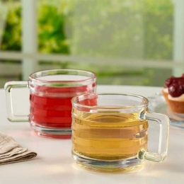 Set 2 căni din sticlă temperată 255ml