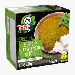 Burger vegan cu fasole verde și tofu, 4x80g
