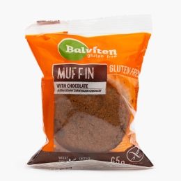 Brioșă de ciocolată cu pepite de ciocolată neagră, fără gluten și lactoză, 65g