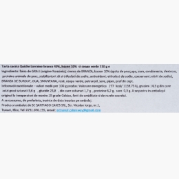 Tartă sărată (Quiche Lorraine) cu brânză, bacon și ceapă verde 110g