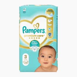 Scutece Premium Care, mărimea 3, 6-10kg, 60 buc